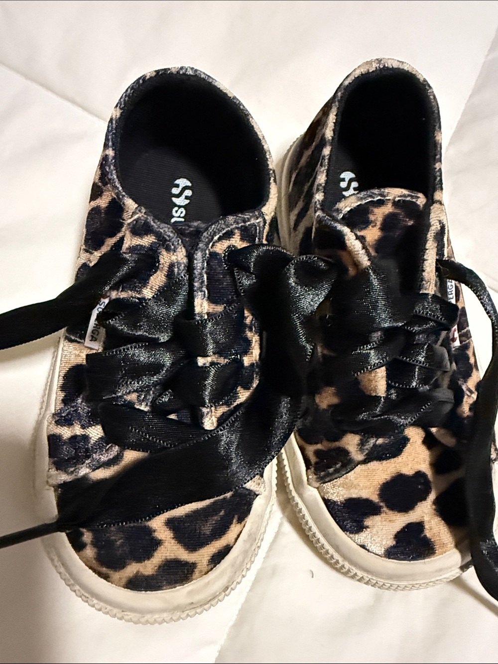 Superga Kids Leopard Print Sneakers in Black and Brown - Picture 7 of 7